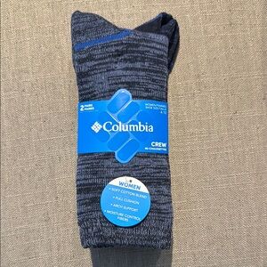 Columbia Blue Crew Socks with Cushioned Support